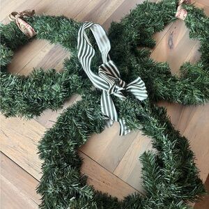 Festive Green Wreaths with Bows